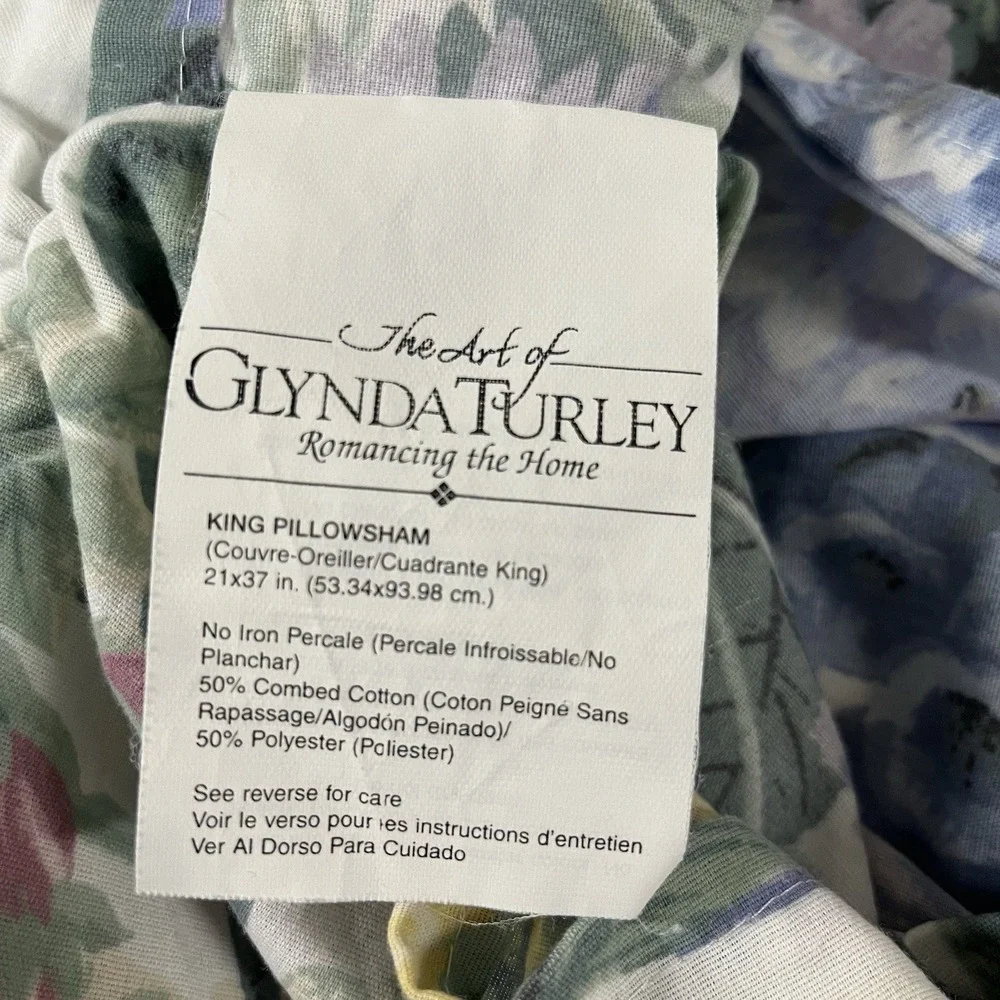 Glynda Turley's Flower‎ Garden 3 Pillow Shams King Eyelet Ruffle Cottage Shabby